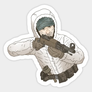 K98 kurz. German snow soldier. Sticker